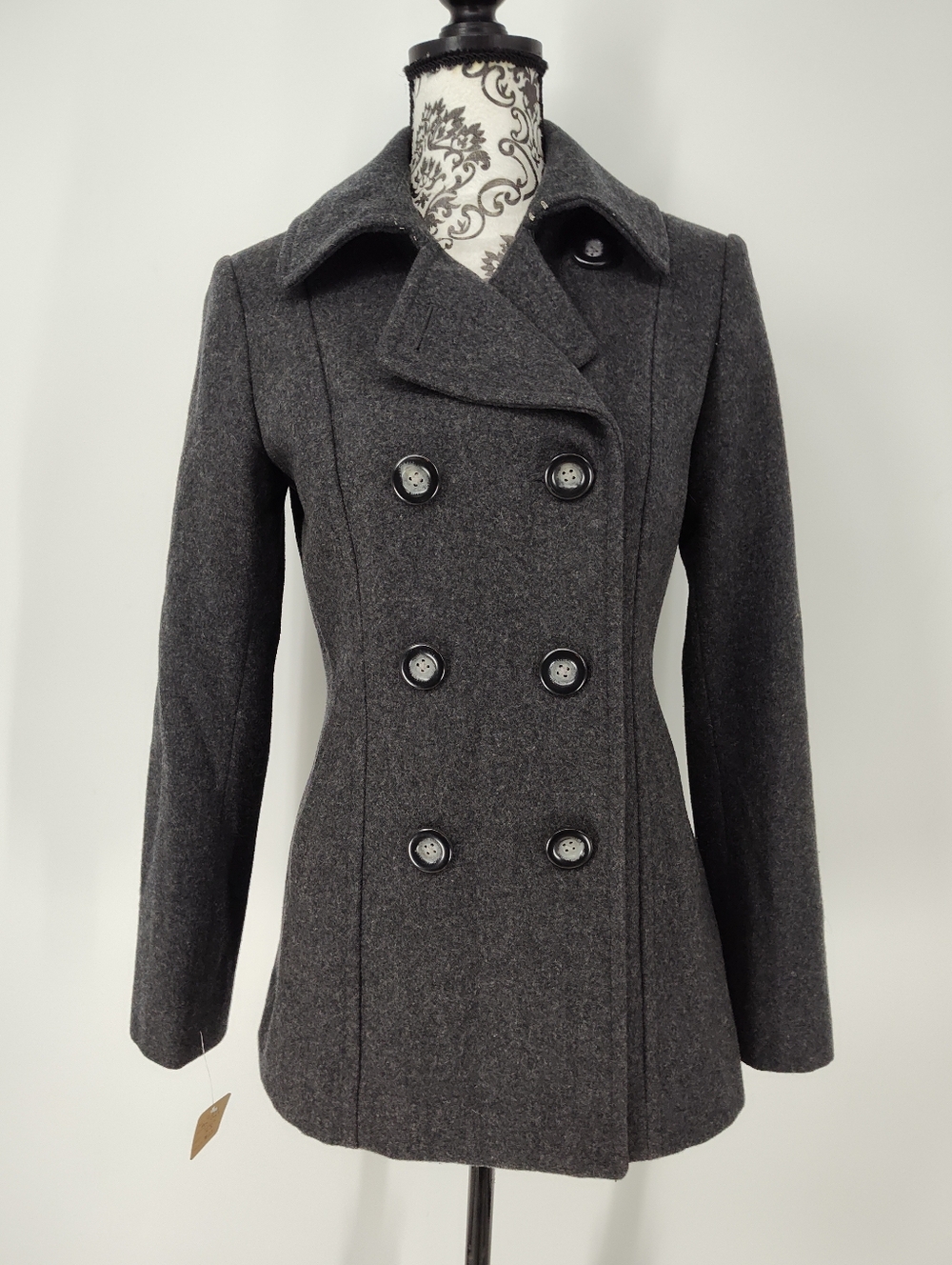 Bob Timberlake Women's Double-Breasted Peacoat - Charcoal Gray Size X Small
